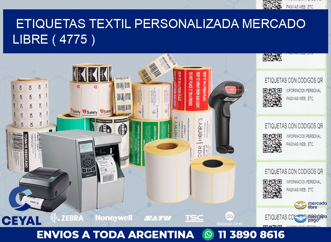 ETIQUETAS TEXTIL PERSONALIZADA MERCADO LIBRE ( 4775 )