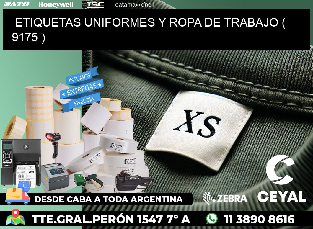 ETIQUETAS UNIFORMES Y ROPA DE TRABAJO ( 9175 )