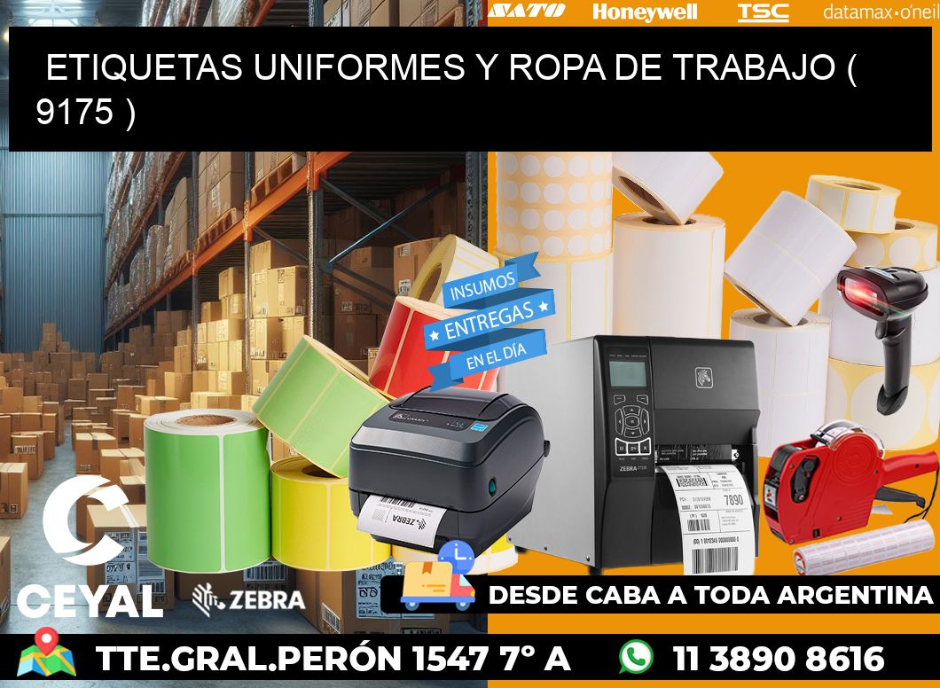 ETIQUETAS UNIFORMES Y ROPA DE TRABAJO ( 9175 )