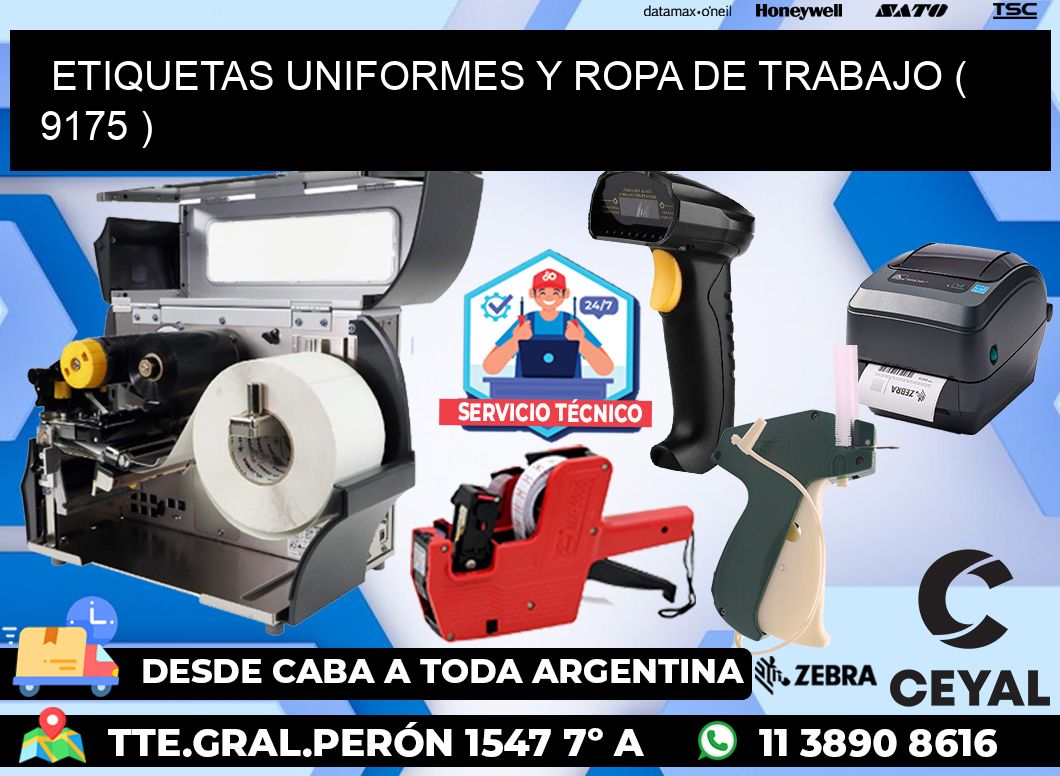 ETIQUETAS UNIFORMES Y ROPA DE TRABAJO ( 9175 )