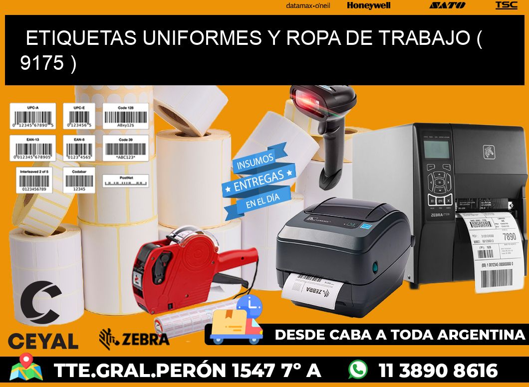 ETIQUETAS UNIFORMES Y ROPA DE TRABAJO ( 9175 )