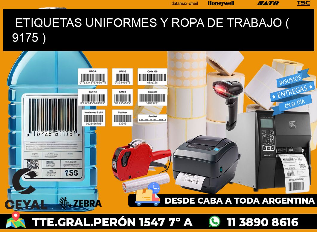 ETIQUETAS UNIFORMES Y ROPA DE TRABAJO ( 9175 )