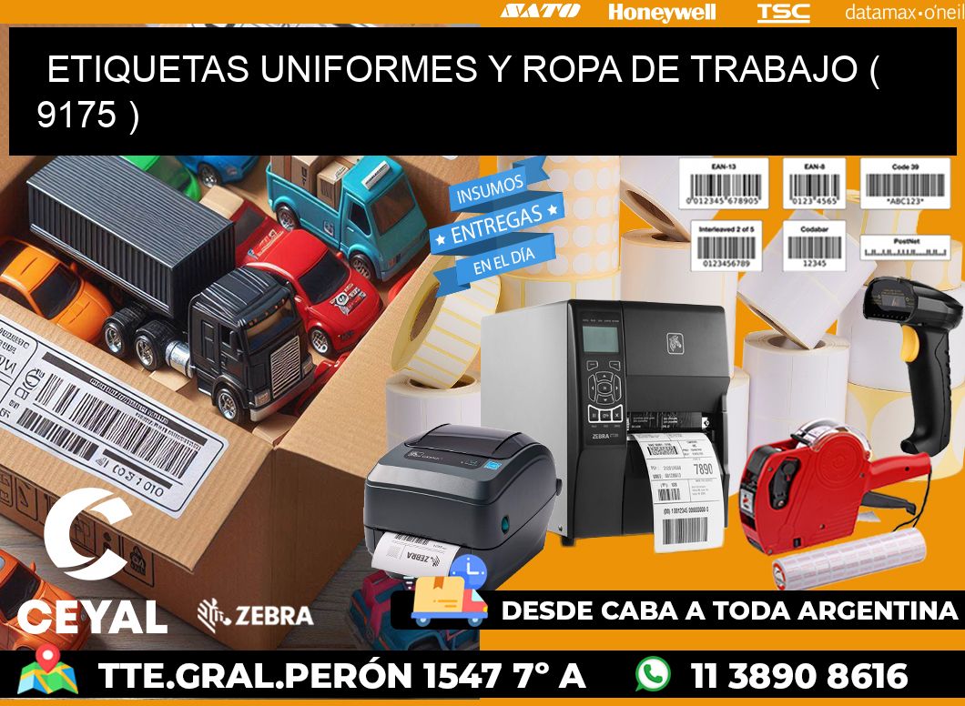 ETIQUETAS UNIFORMES Y ROPA DE TRABAJO ( 9175 )