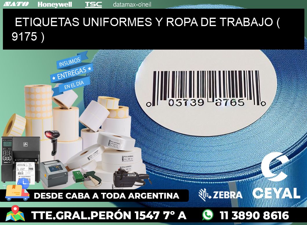 ETIQUETAS UNIFORMES Y ROPA DE TRABAJO ( 9175 )