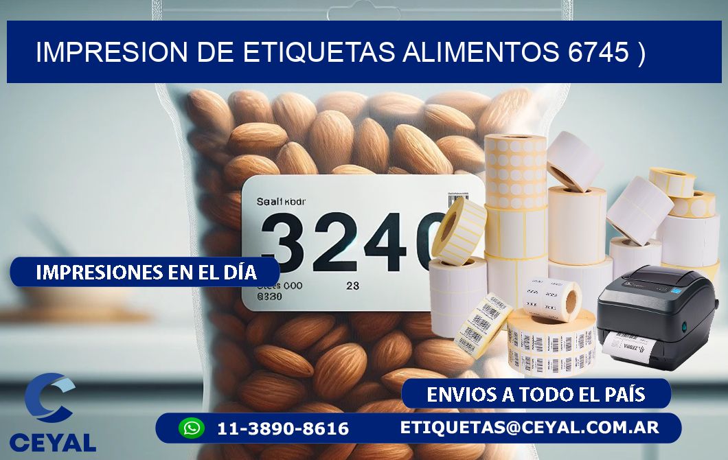 IMPRESION DE ETIQUETAS ALIMENTOS 6745 )