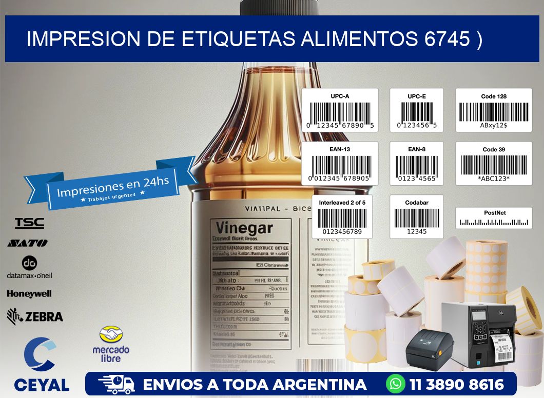 IMPRESION DE ETIQUETAS ALIMENTOS 6745 )