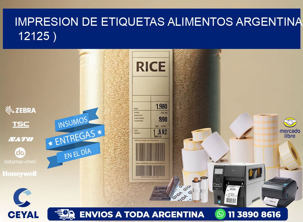 IMPRESION DE ETIQUETAS ALIMENTOS ARGENTINA   12125 )