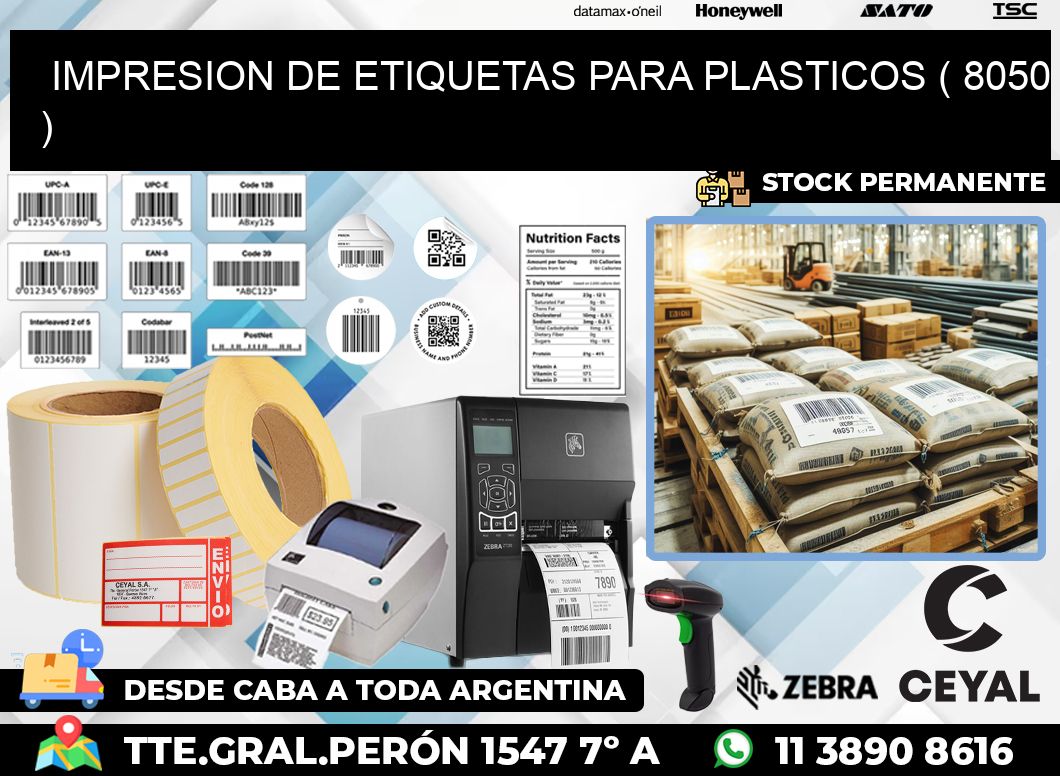 IMPRESION DE ETIQUETAS PARA PLASTICOS ( 8050 )