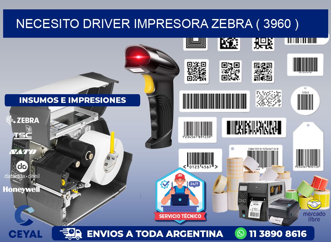 NECESITO DRIVER IMPRESORA ZEBRA ( 3960 )