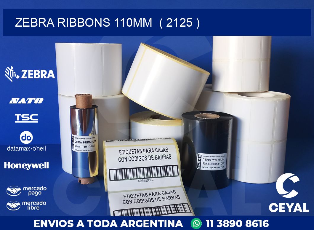 ZEBRA RIBBONS 110MM  ( 2125 )