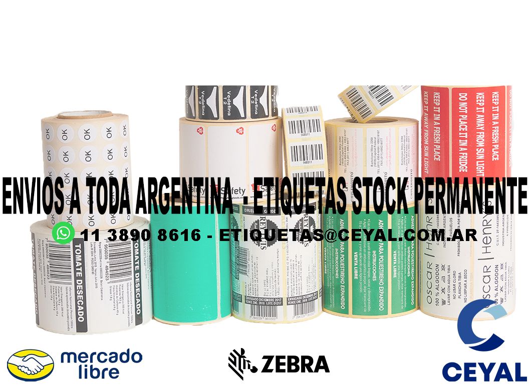 100 ETIQUETAS PEGATINA 87 x 32 ENVIOS ARGENTINA