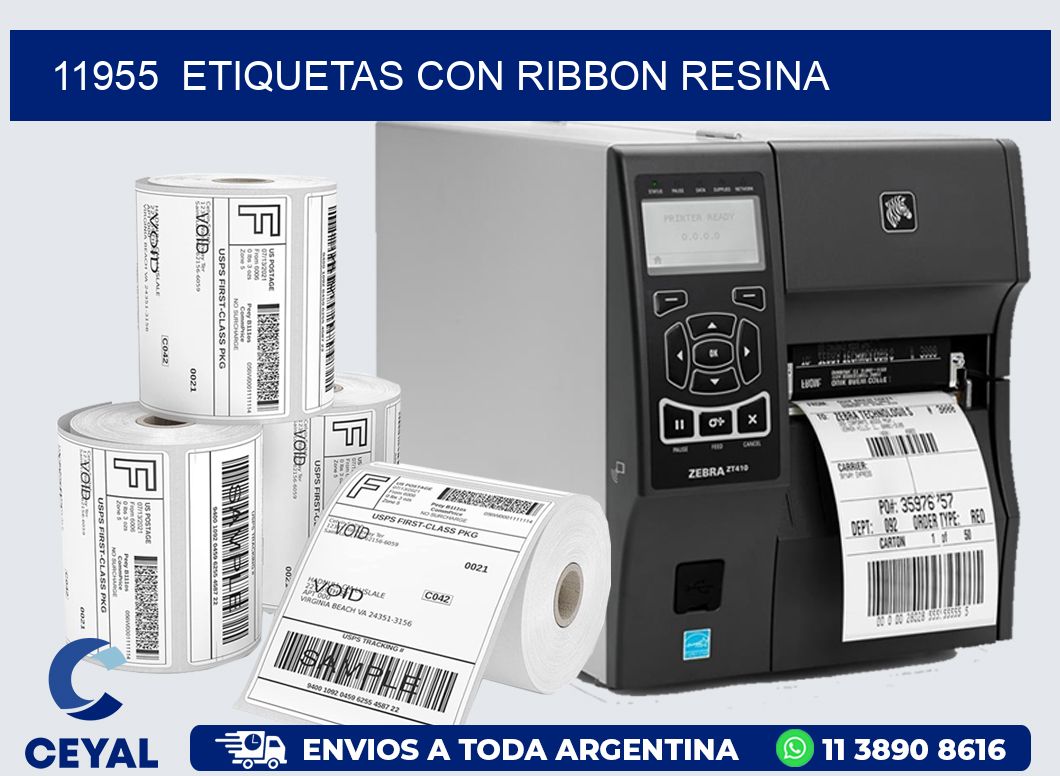 11955  ETIQUETAS CON RIBBON RESINA