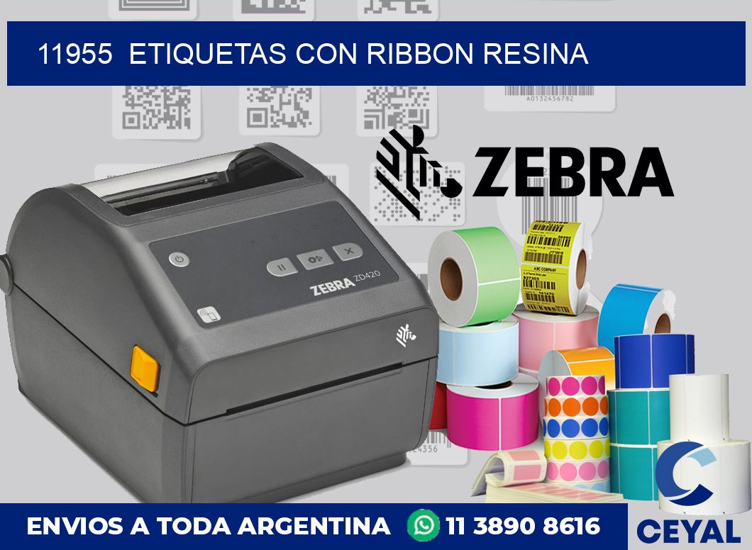 11955  ETIQUETAS CON RIBBON RESINA