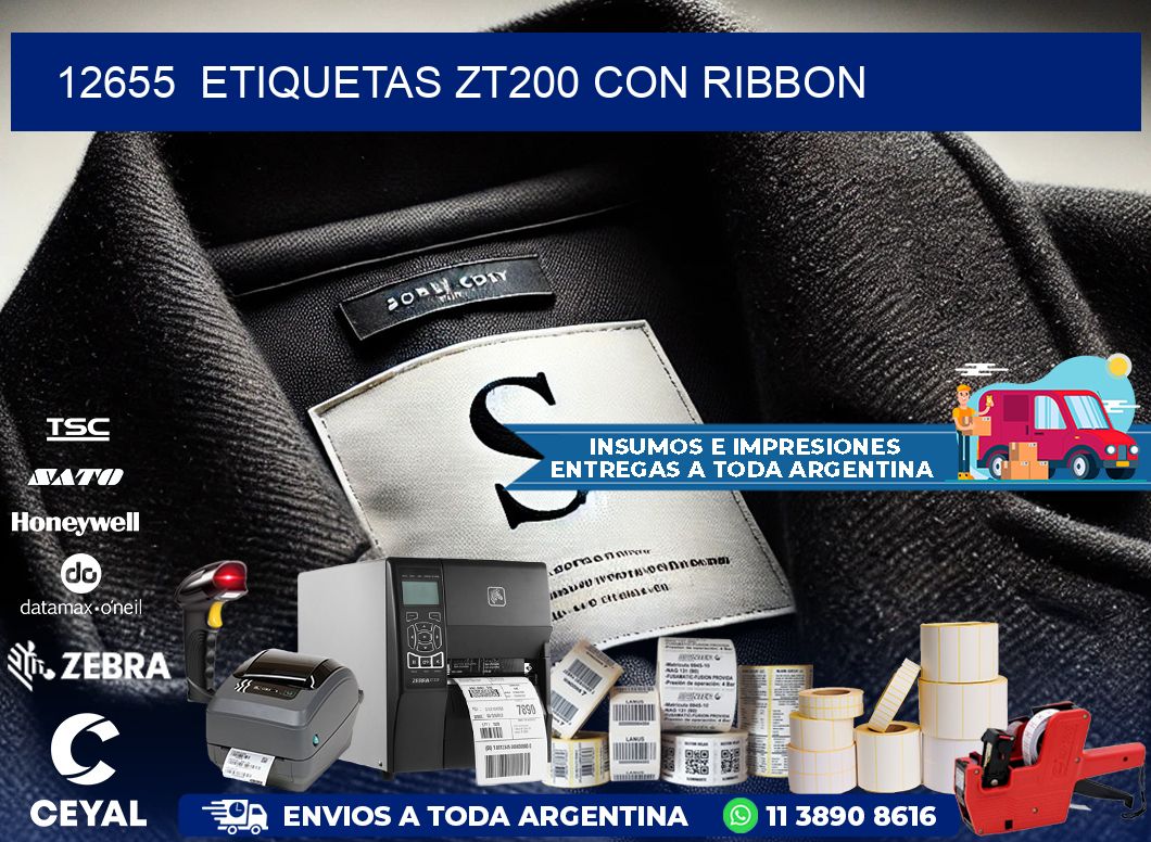 12655  ETIQUETAS ZT200 CON RIBBON