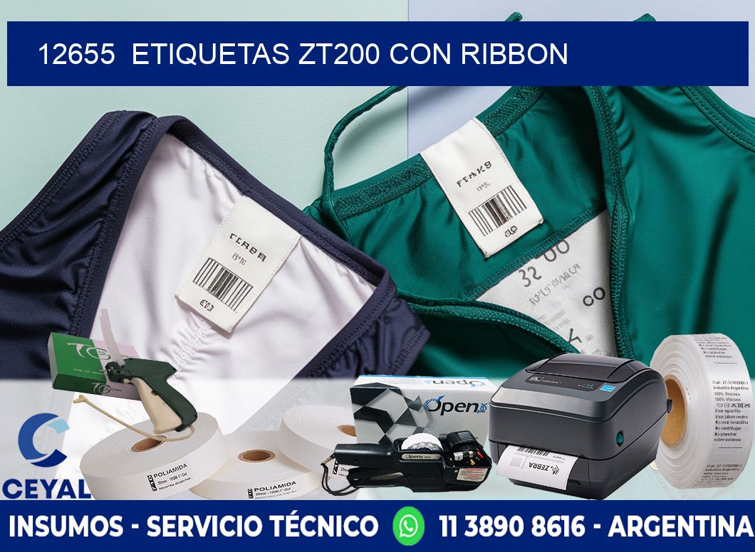 12655  ETIQUETAS ZT200 CON RIBBON