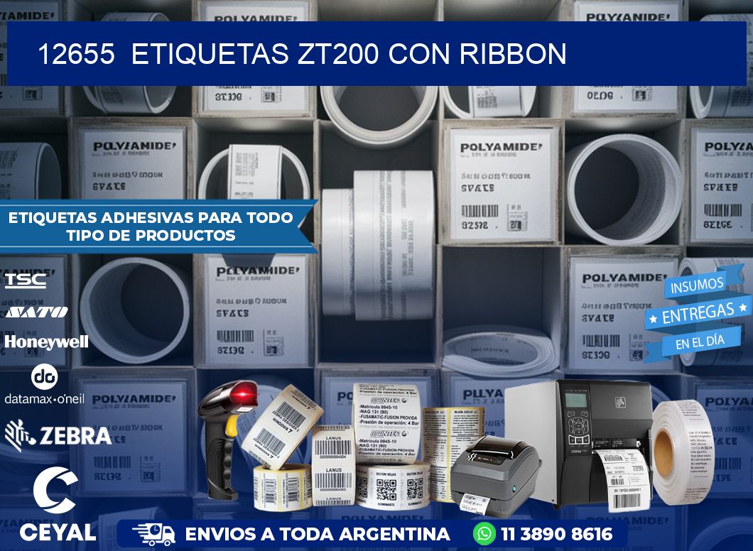 12655  ETIQUETAS ZT200 CON RIBBON