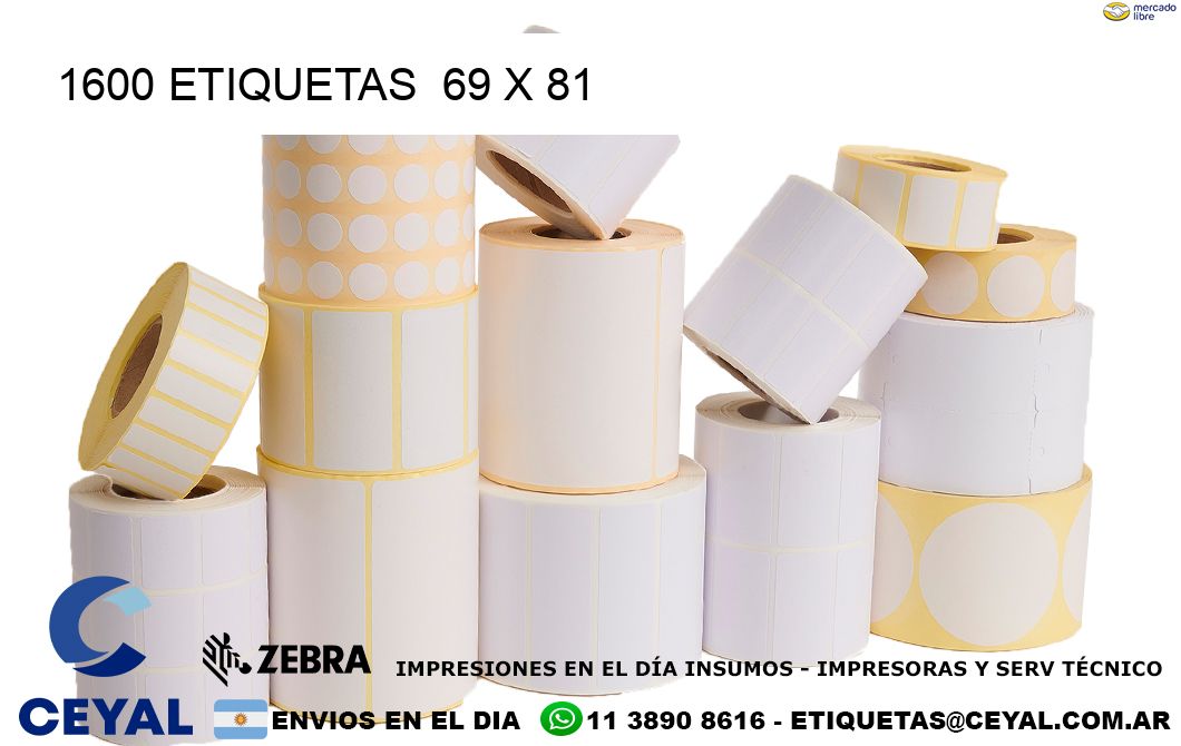 1600 ETIQUETAS  69 x 81