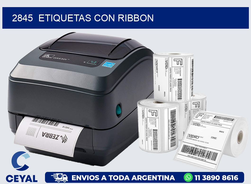 2845  ETIQUETAS CON RIBBON