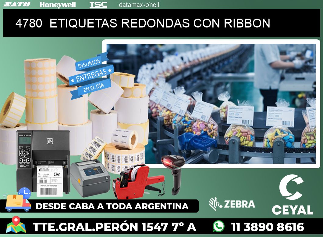 4780  ETIQUETAS REDONDAS CON RIBBON