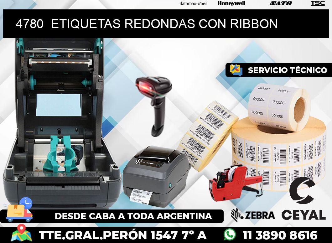 4780  ETIQUETAS REDONDAS CON RIBBON