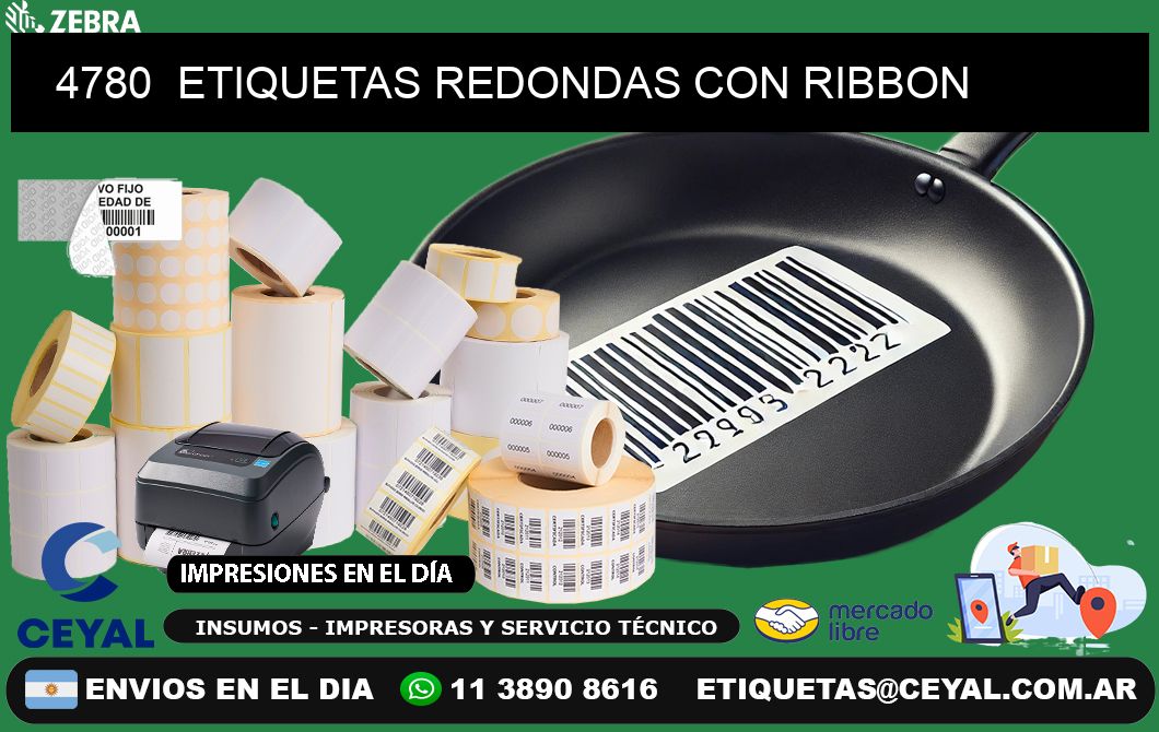 4780  ETIQUETAS REDONDAS CON RIBBON