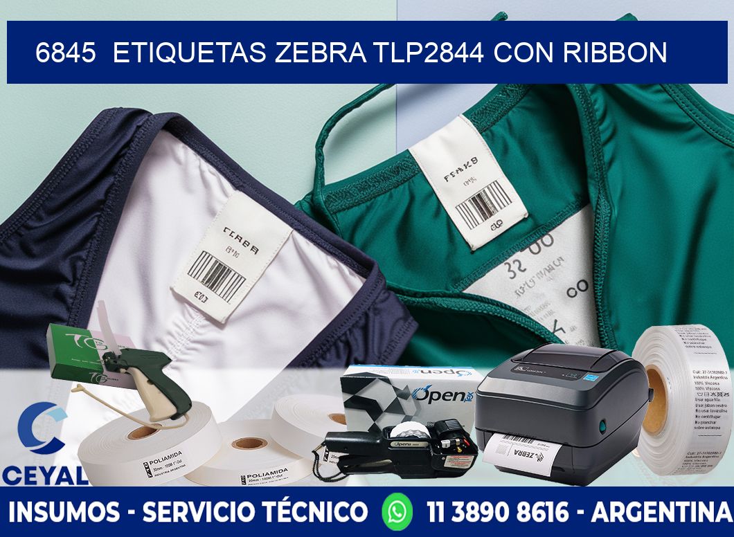 6845  ETIQUETAS ZEBRA TLP2844 CON RIBBON