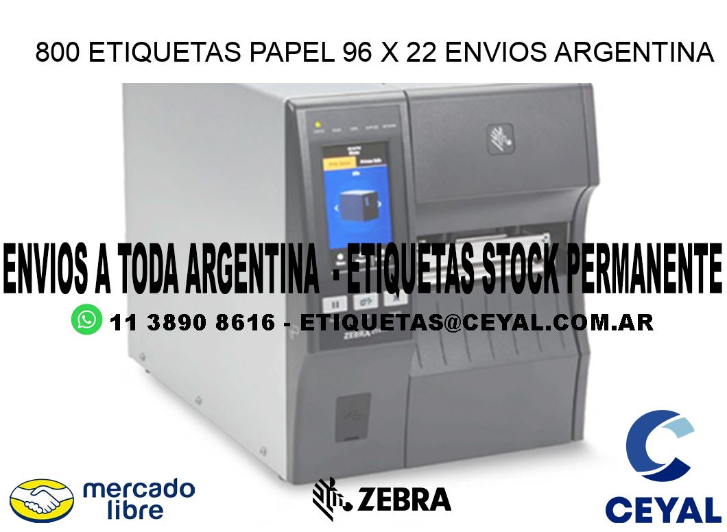 800 ETIQUETAS PAPEL 96 x 22 ENVIOS ARGENTINA