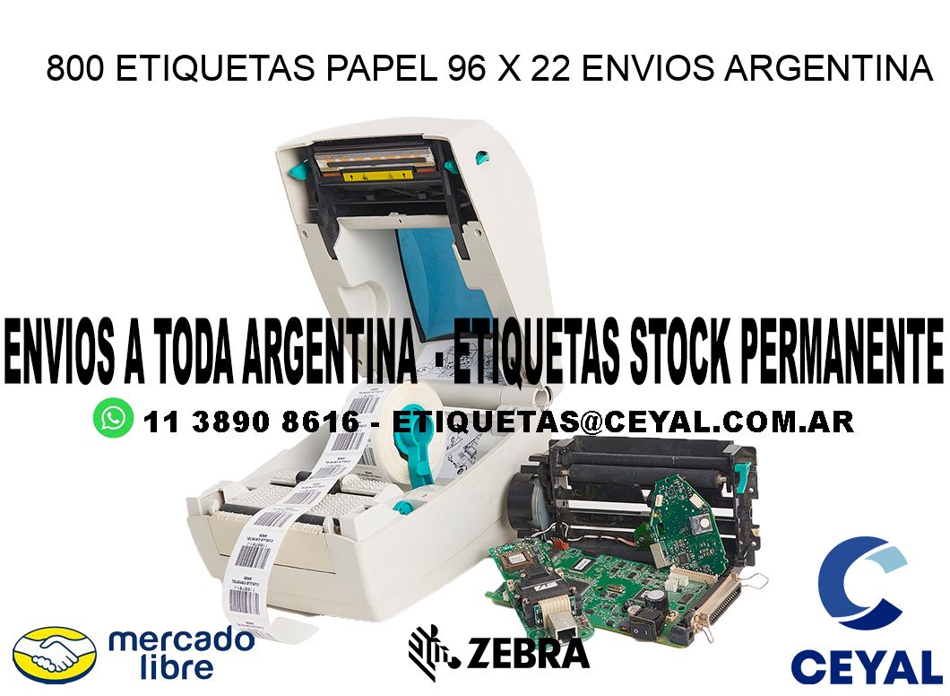 800 ETIQUETAS PAPEL 96 x 22 ENVIOS ARGENTINA