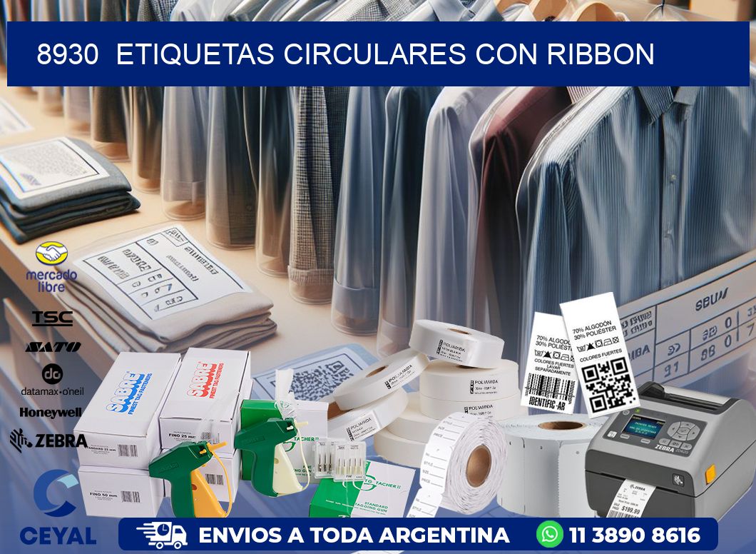 8930  ETIQUETAS CIRCULARES CON RIBBON