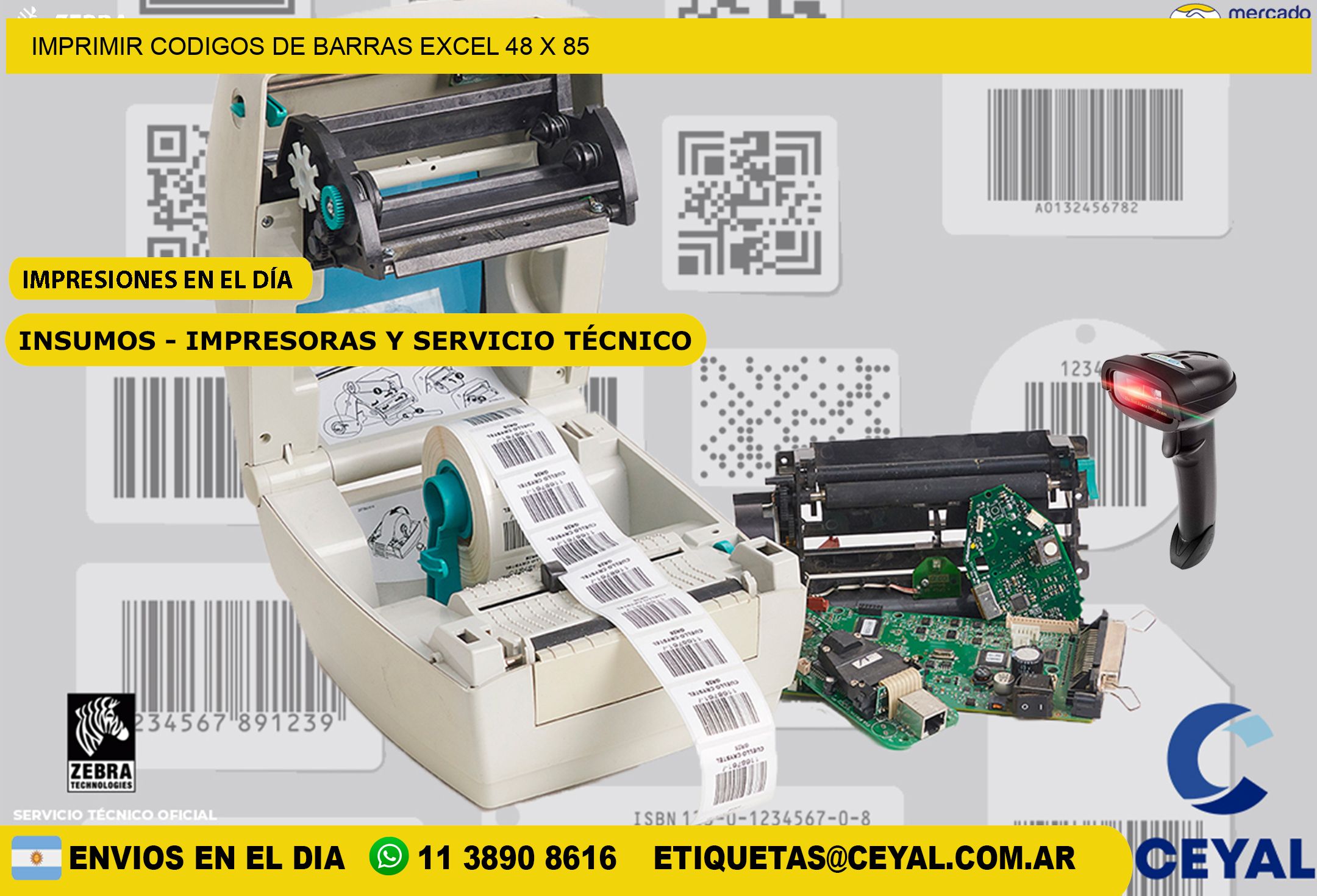 IMPRIMIR CODIGOS DE BARRAS EXCEL 48 x 85