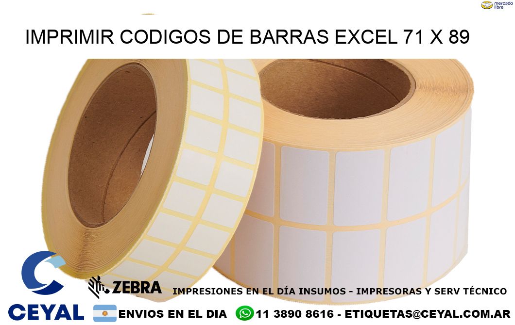 IMPRIMIR CODIGOS DE BARRAS EXCEL 71 x 89