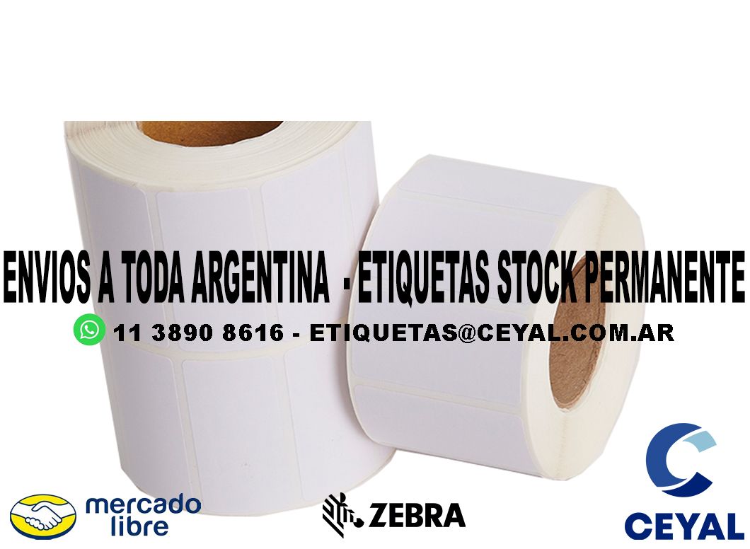 100 CAJAS DE ETIQUETAS  87 x 67 X 2500 UNIDADES