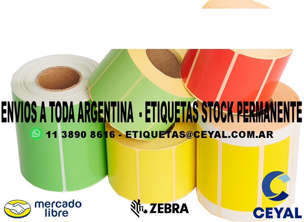 57 ETIQUETAS DE PAPEL TERMICO 83 x 82 X5000 UNIDADES