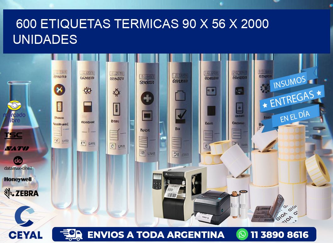 600 ETIQUETAS TERMICAS 90 x 56 X 2000 UNIDADES