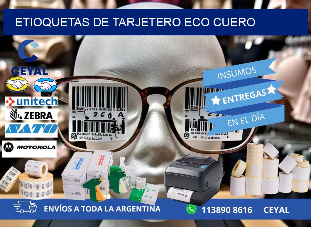 ETIOQUETAS DE TARJETERO ECO CUERO