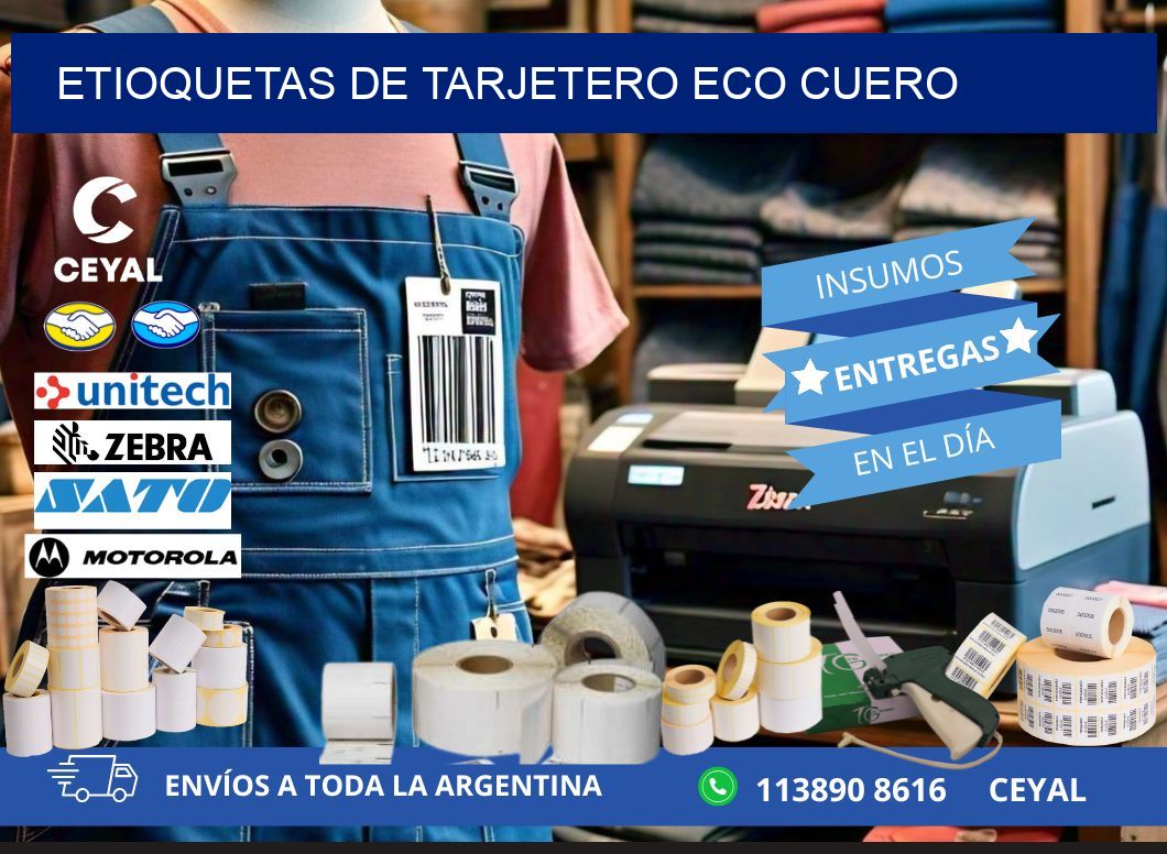 ETIOQUETAS DE TARJETERO ECO CUERO