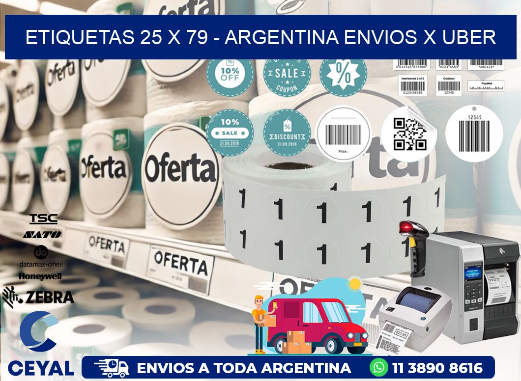 ETIQUETAS 25 x 79 - ARGENTINA ENVIOS X UBER