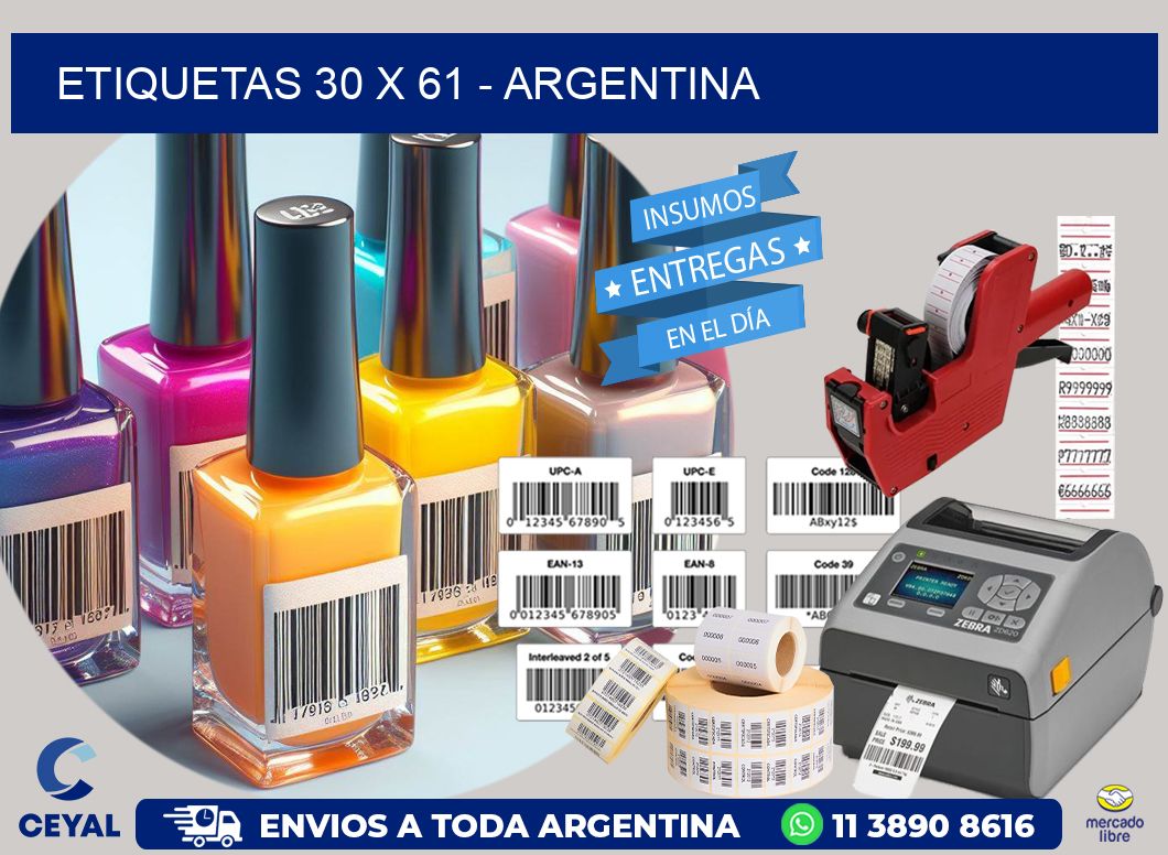 ETIQUETAS 30 x 61 - ARGENTINA