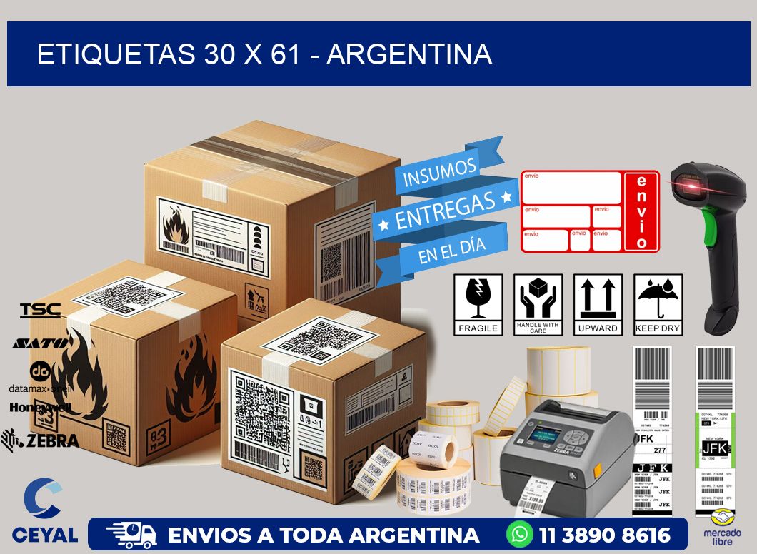 ETIQUETAS 30 x 61 - ARGENTINA