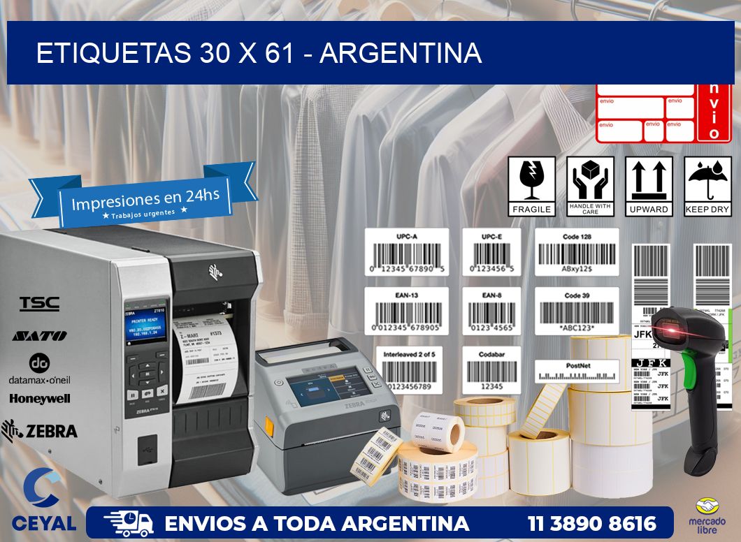 ETIQUETAS 30 x 61 - ARGENTINA