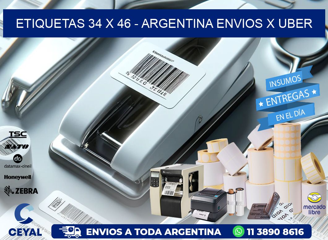 ETIQUETAS 34 x 46 - ARGENTINA ENVIOS X UBER