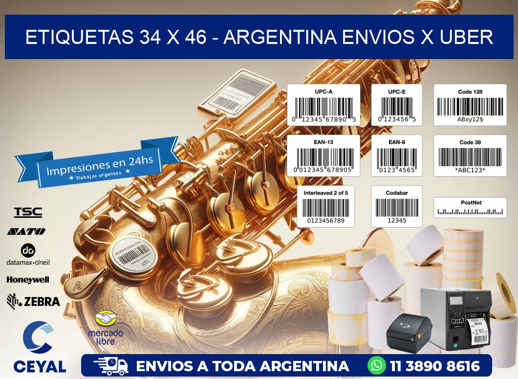 ETIQUETAS 34 x 46 - ARGENTINA ENVIOS X UBER