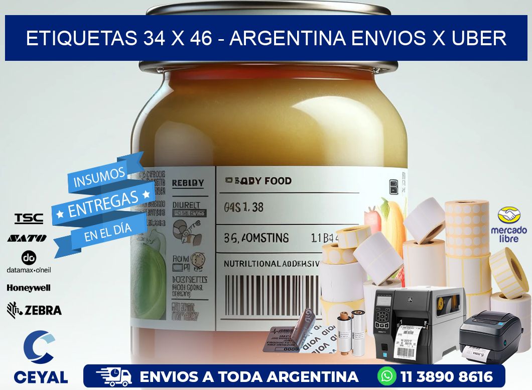 ETIQUETAS 34 x 46 - ARGENTINA ENVIOS X UBER