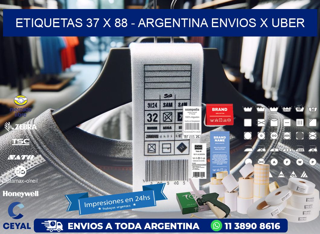 ETIQUETAS 37 x 88 - ARGENTINA ENVIOS X UBER