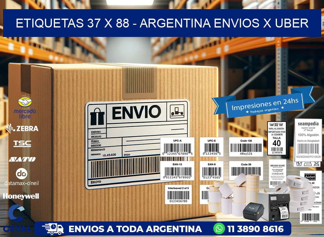 ETIQUETAS 37 x 88 – ARGENTINA ENVIOS X UBER