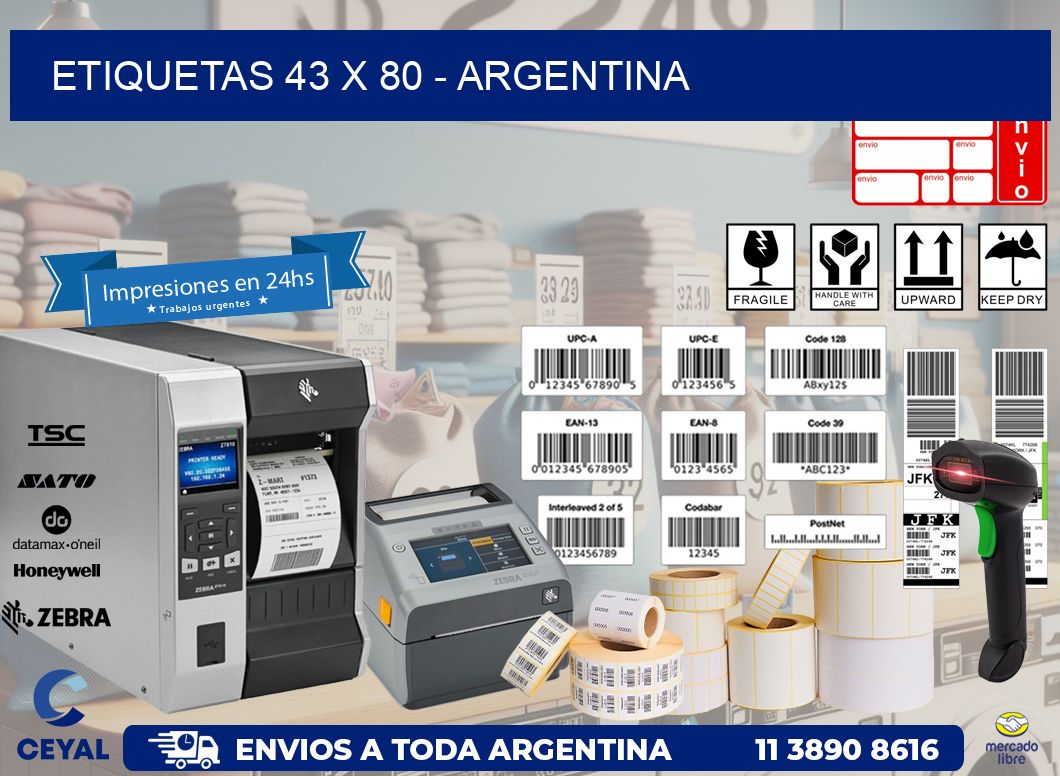 ETIQUETAS 43 x 80 - ARGENTINA