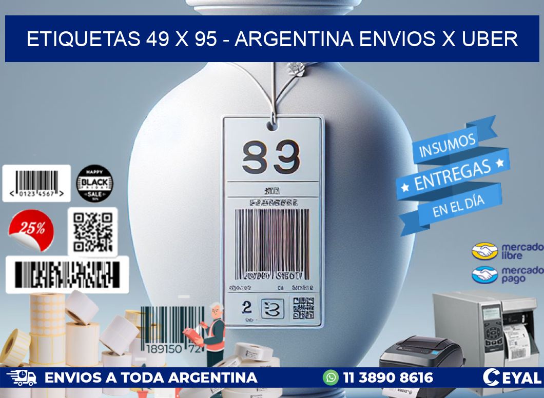 ETIQUETAS 49 x 95 - ARGENTINA ENVIOS X UBER