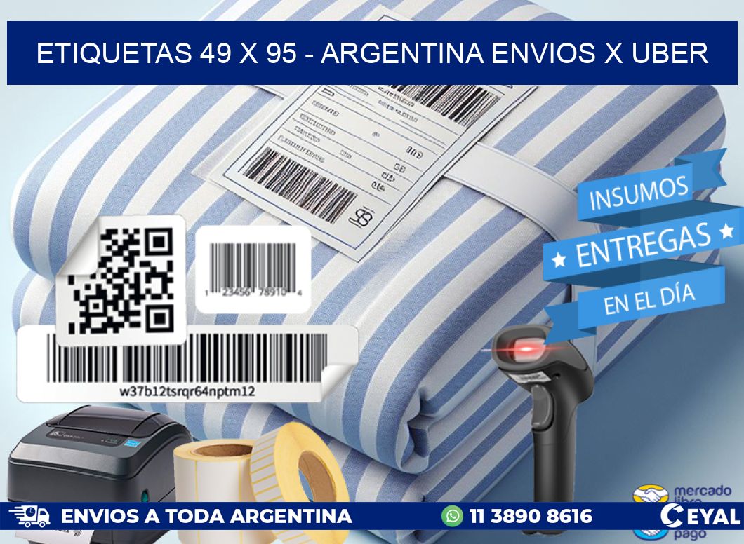 ETIQUETAS 49 x 95 - ARGENTINA ENVIOS X UBER