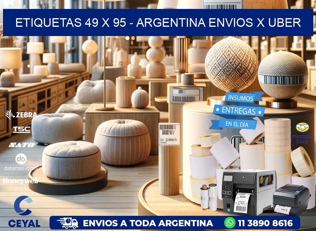 ETIQUETAS 49 x 95 - ARGENTINA ENVIOS X UBER