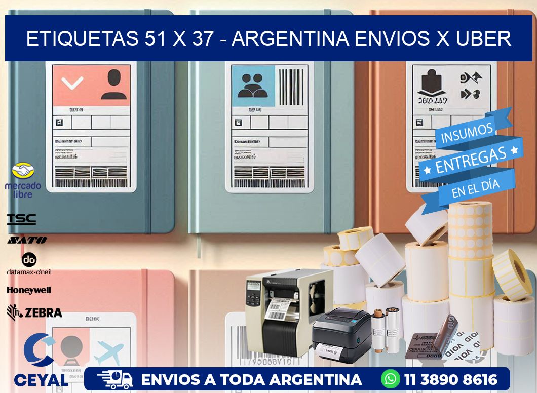 ETIQUETAS 51 x 37 - ARGENTINA ENVIOS X UBER